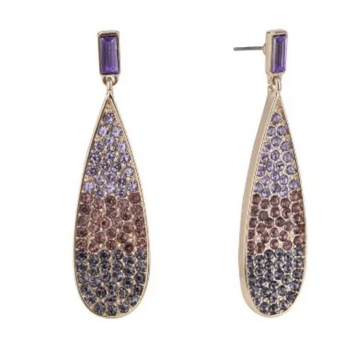 Rachell Parcell Multicolored Rhinestone Dangle Drop Fashion Earrings 34$